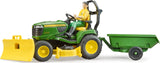Bruder: John Deere Lawn Tractor With Trailer & Gardener