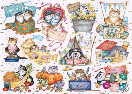 Ravensburger: Crazy Cats Cats Calendar Puzzle - 1000 Pieces