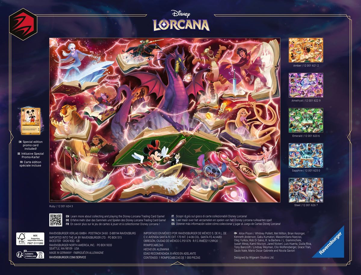 Ravensburger: Disney Lorcana Ruby Puzzle - 1000 Piece