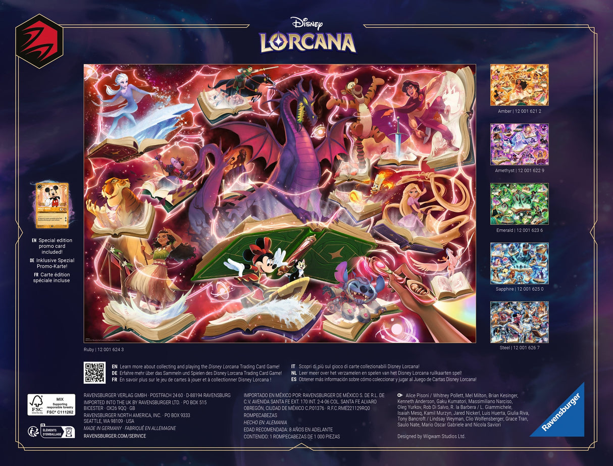 Ravensburger: Disney Lorcana Ruby Puzzle - 1000 Piece