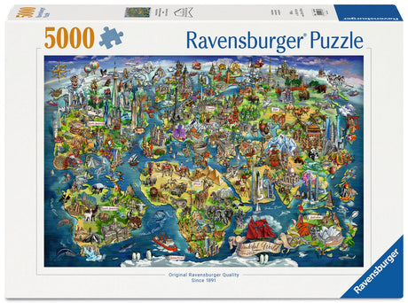 Ravensburger: Illustrated World Map Puzzle - 5000 Piece