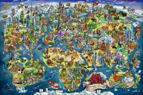 Ravensburger: Illustrated World Map Puzzle - 5000 Piece