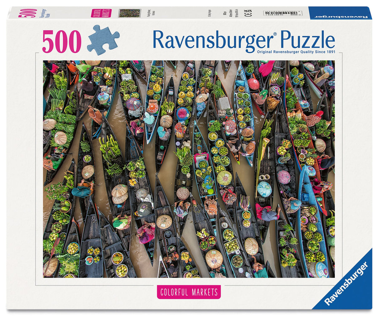 Ravensburger: Floating Market, Indonesia Puzzle - 500 Piece