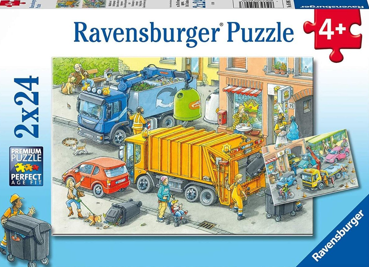 Ravensburger: Working Trucks Puzzle 2x24 Pieces