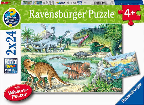 Ravensburger: Dinosaurs of Land and Sea Puzzle 2x24 Pieces