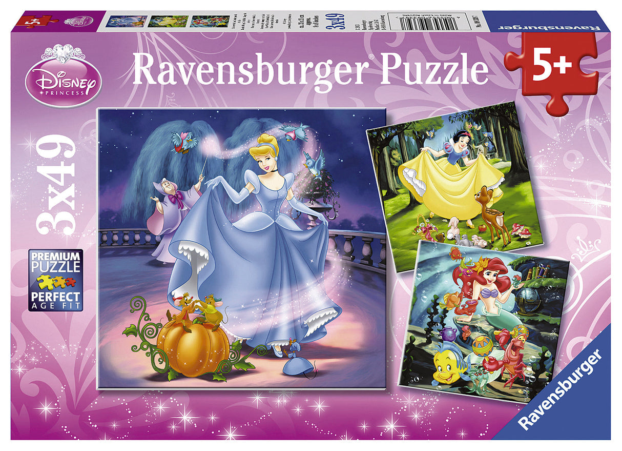 Ravensburger - Disney Snow White Cinderella Ariel - 3 x 49 Piece