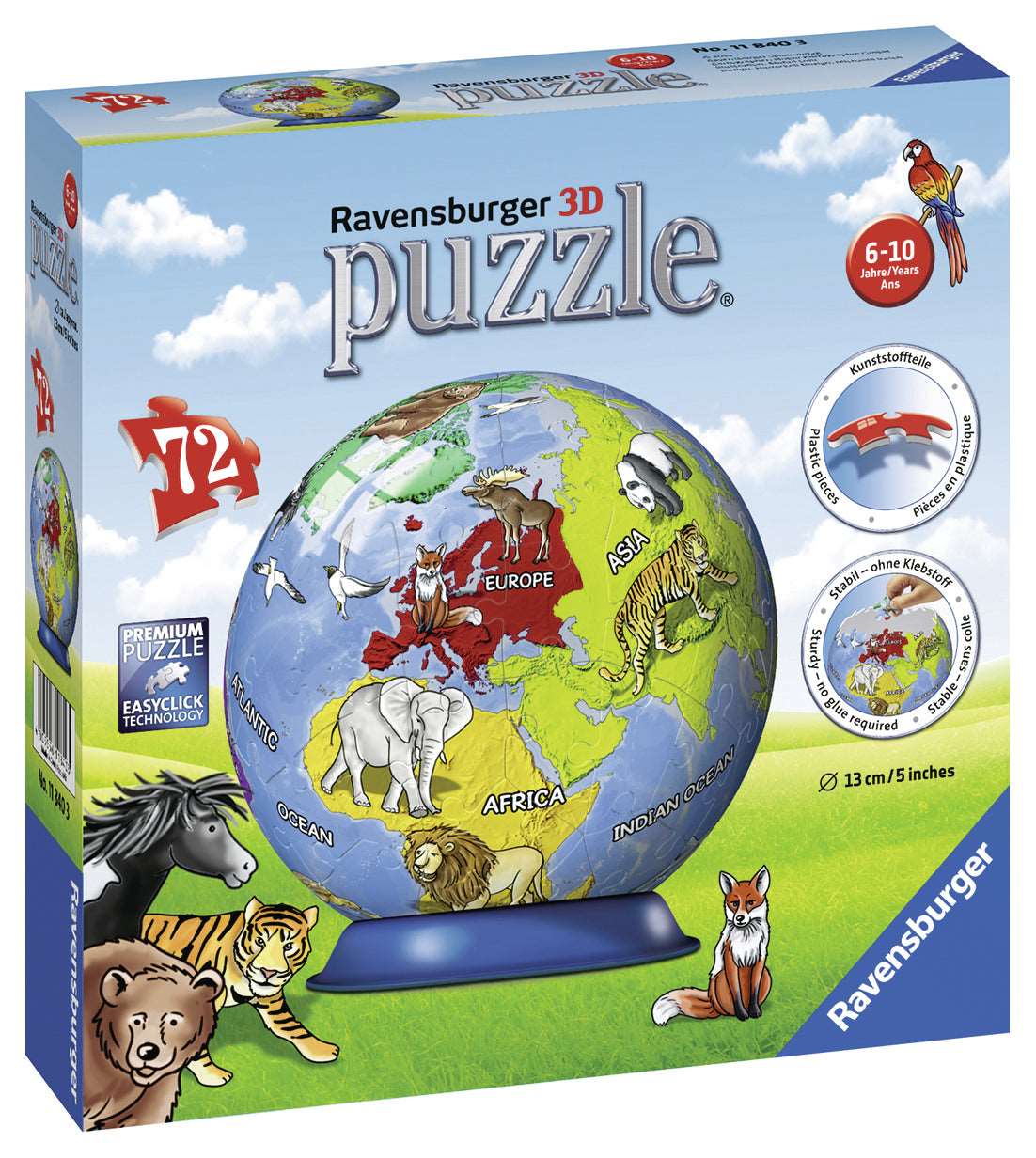 Ravensburger: 3D Puzzleball Children's Globe - 72 Piece