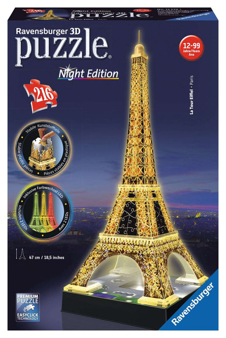 Ravensburger: 3D Puzzle Eiffel Tower by Night - 216 Piece