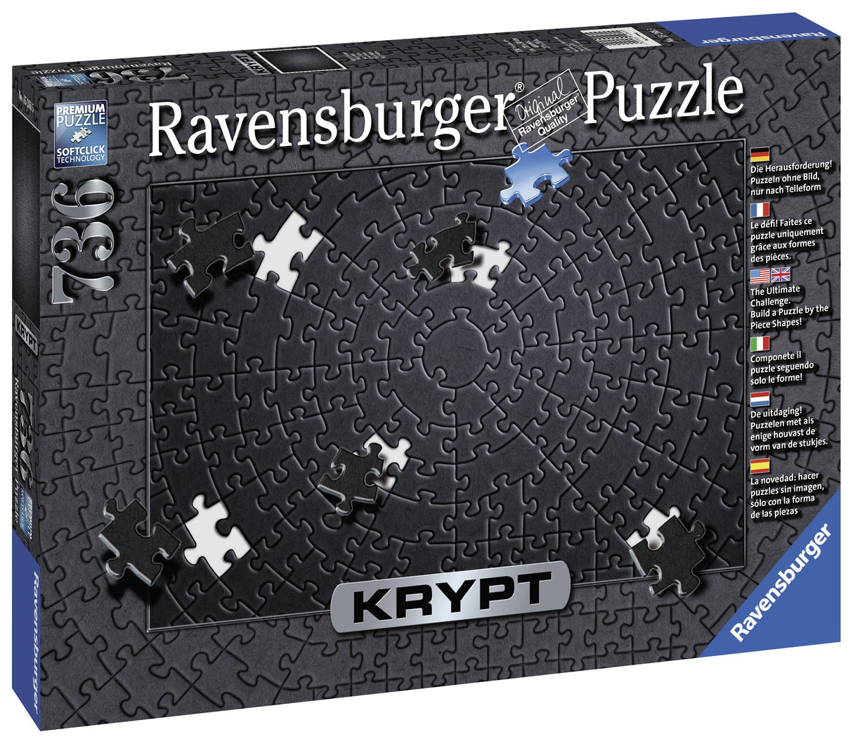 Ravensburger: Krypt Black Spiral Puzzle - 736 Pieces