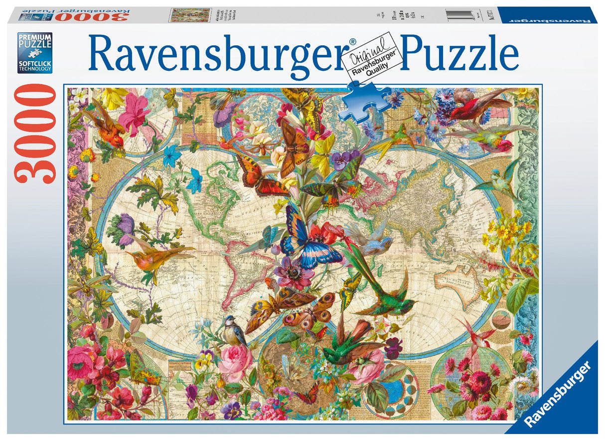 Ravensburger: Flora & Fauna World Map Puzzle - 3000 Piece