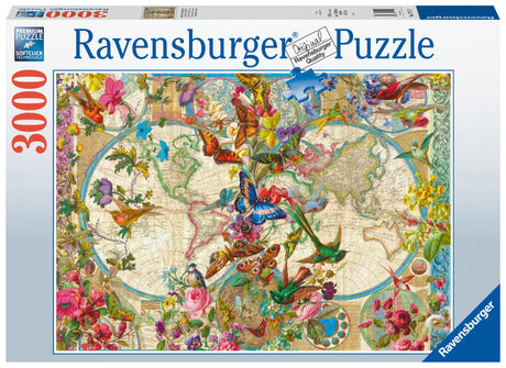 Ravensburger: Flora & Fauna World Map Puzzle - 3000 Piece