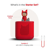 tonies: Toniebox 2 Sunset Red Starter Set Creative Tonie Rubie