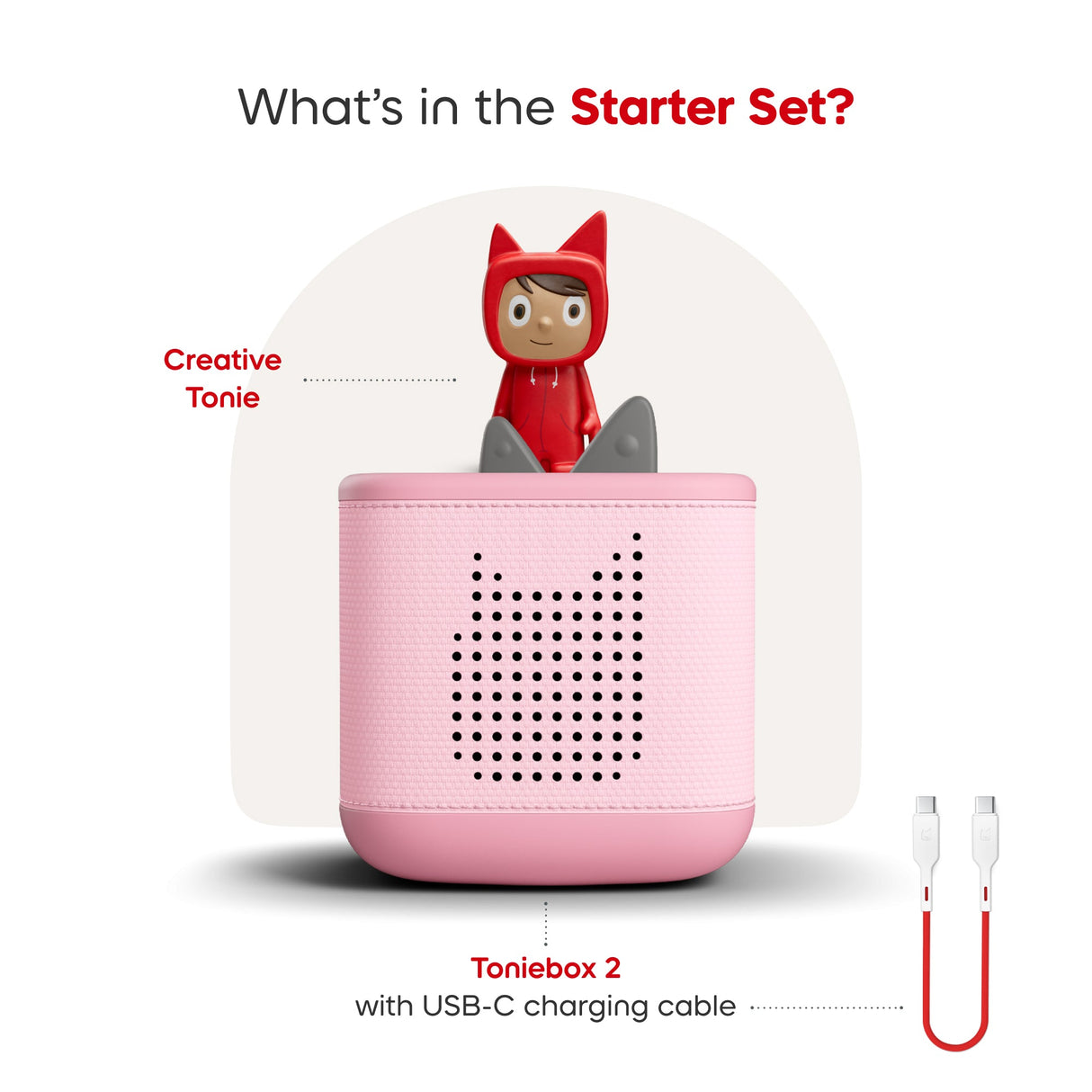 tonies: Toniebox 2 Cloud Pink Starter Set Creative Tonie Rubie