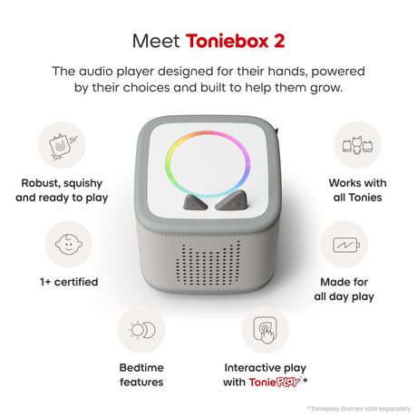 tonies: Toniebox 2 Moon Grey Starter Set Creative Tonie Rubie