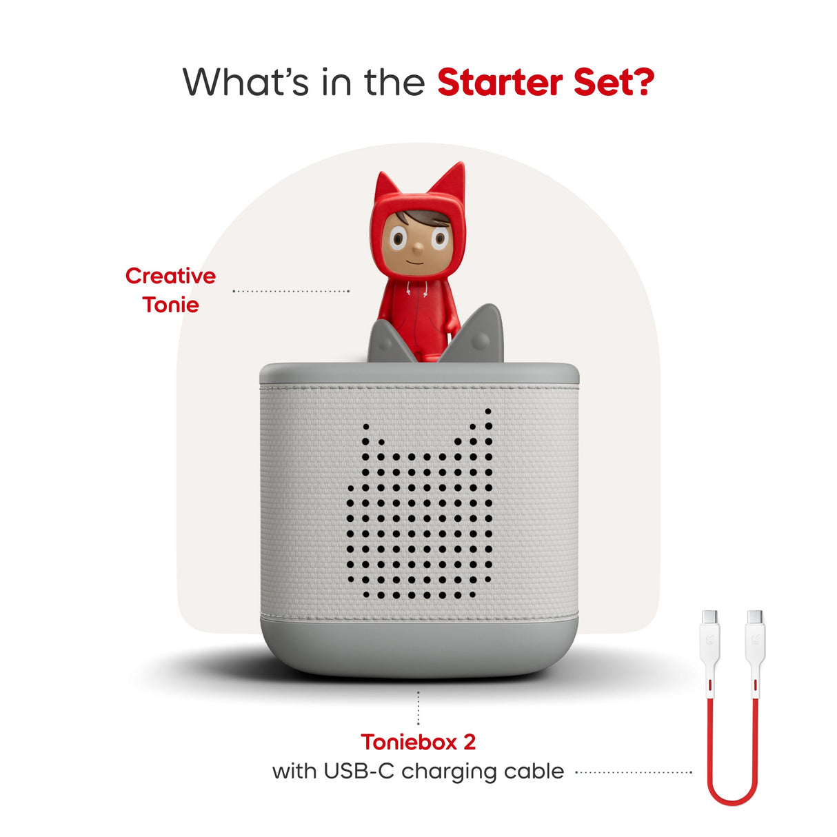 tonies: Toniebox 2 Moon Grey Starter Set Creative Tonie Rubie