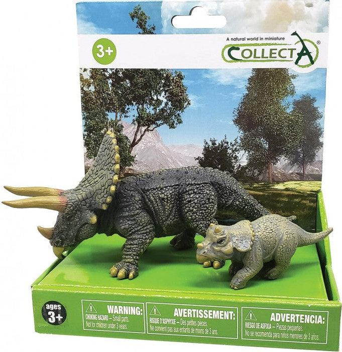 CollectA: Triceratops & Baby On Platform