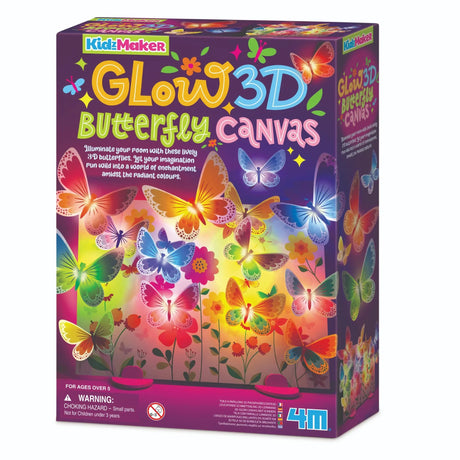 4M: Glow 3D Butterfly Canvas