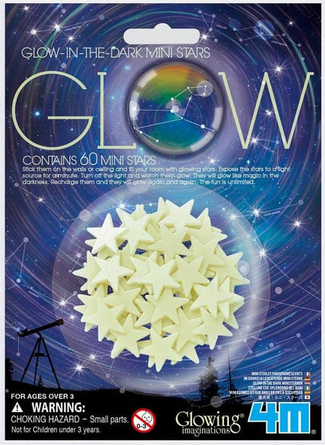 4M Glow in the Dark Mini Stars 60 Pack