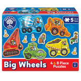 Orchard Toys: Big Wheels 4 x 8 Pieces Puzzle
