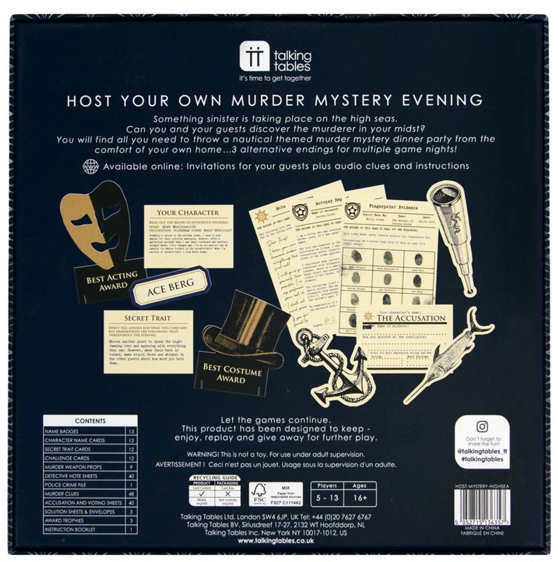 Talking Tables: Host Your Own Murder Mystery On The High Seas