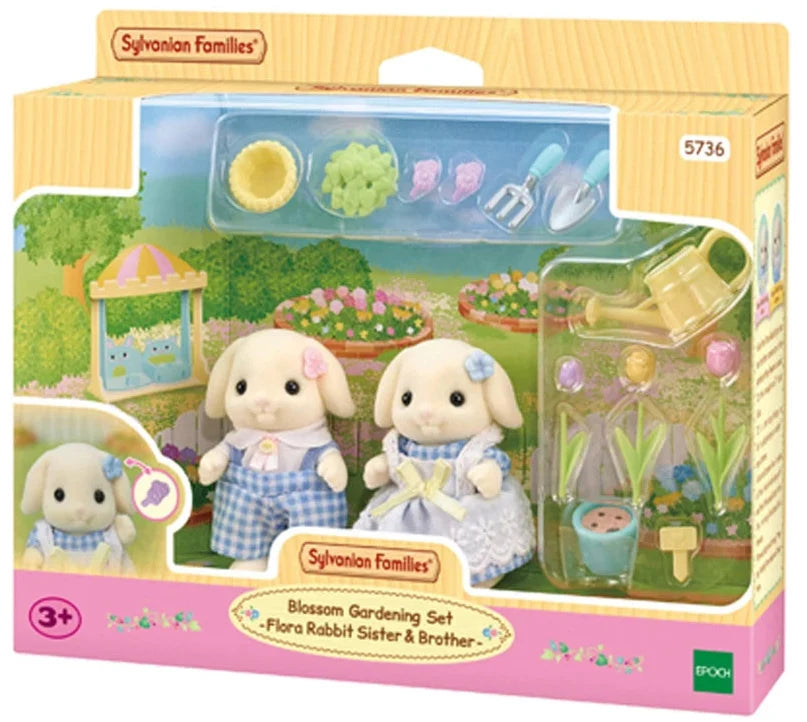 Sylvanian Families Blossom Gardening Set Flora Rabbit Sister & Brother
