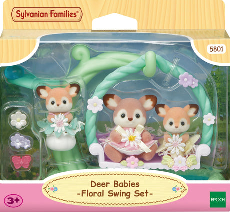 Sylvanian Families Deer Babies Floral Swing Set