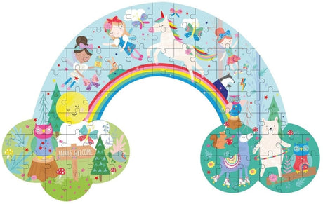 Floss & Rock - 80pc Rainbow Shaped Puzzle in Shaped Box - Rainbow Fairy