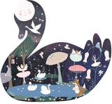 Floss & Rock - 40pc Swan Shaped Puzzle in Shaped Box - Enchanted