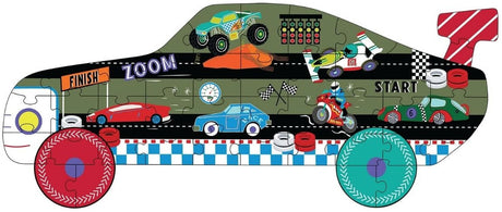 Floss & Rock - 40pc Racing Car Shaped Puzzle in Shaped Box - Cars