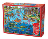 Cobble Hill: Doodle Town Gone Fishing Puzzle - 1000pc