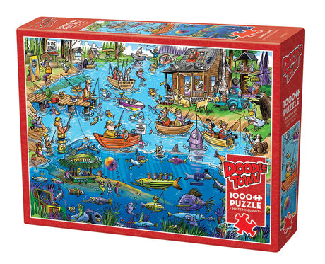 Cobble Hill: Doodle Town Gone Fishing Puzzle - 1000pc
