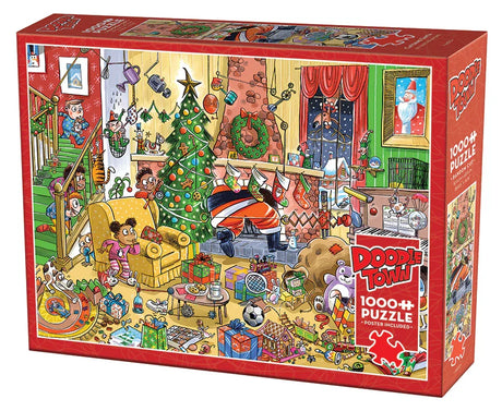 Cobble Hill: Doodle Town Catching Santa Puzzle - 1000pc