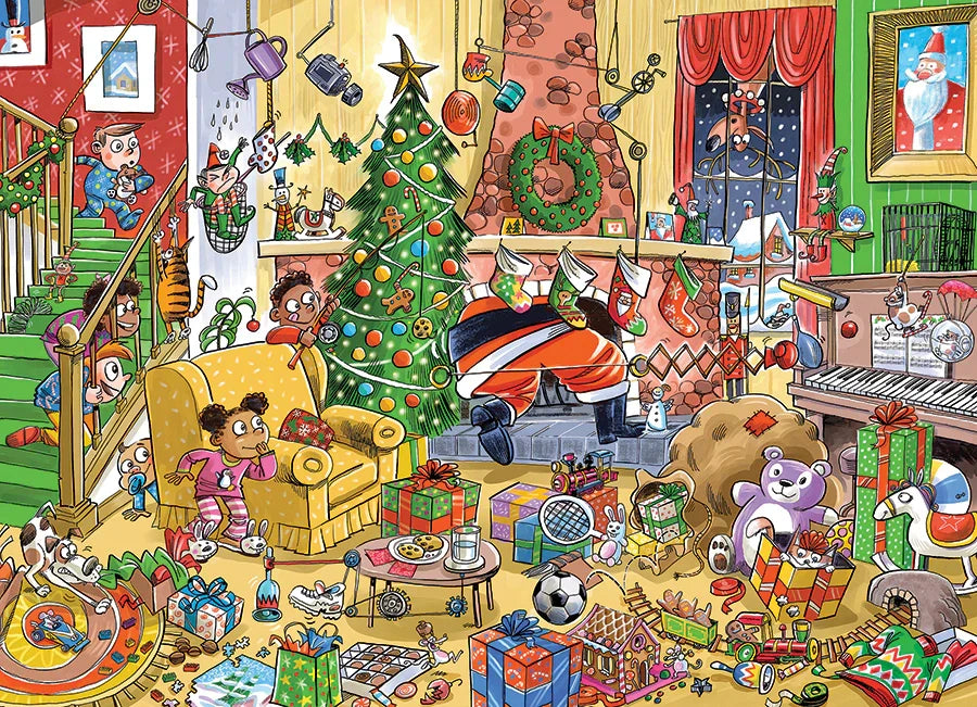 Cobble Hill: Doodle Town Catching Santa Puzzle - 1000pc