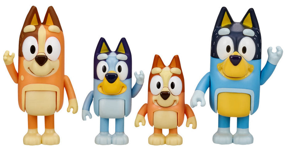 Bluey Figure 4 Pack - Bluey & Family