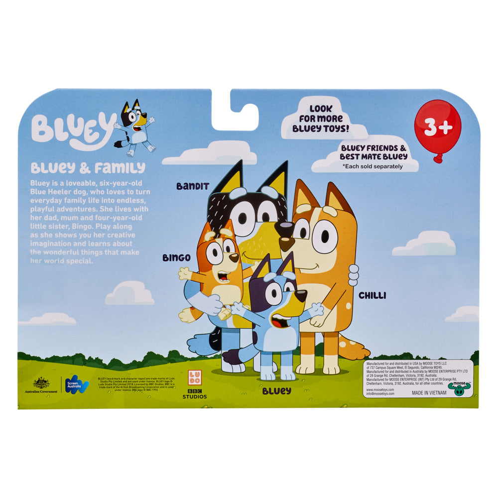 Bluey Figure 4 Pack - Bluey & Family