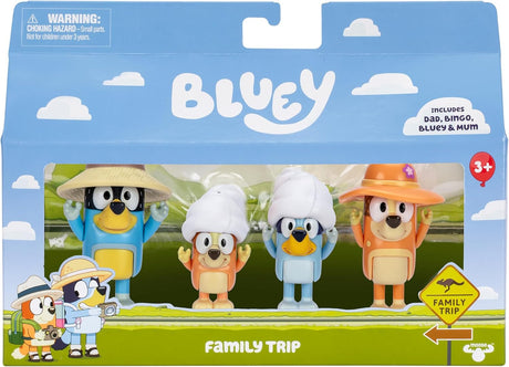 Bluey Figure 4 Pack - Family Trip