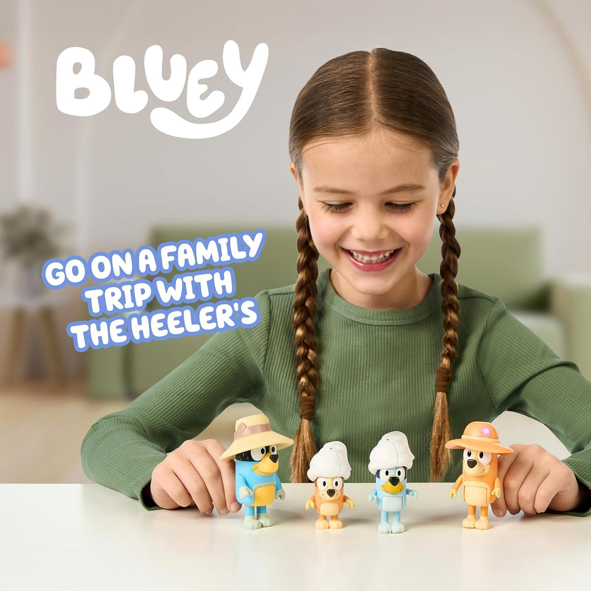 Bluey Figure 4 Pack - Family Trip