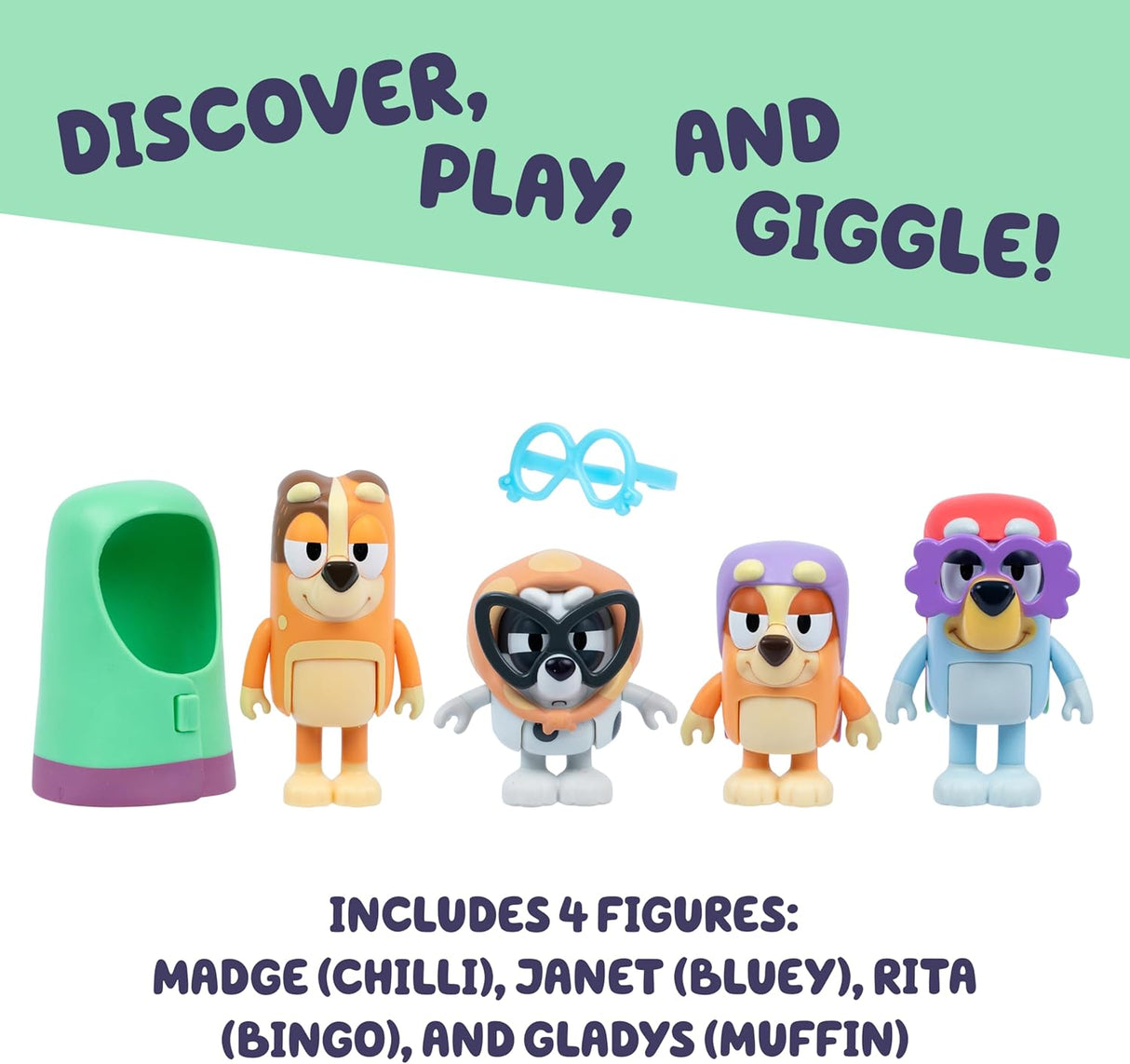 Bluey Figure 4 Pack - Here Come The Grannies