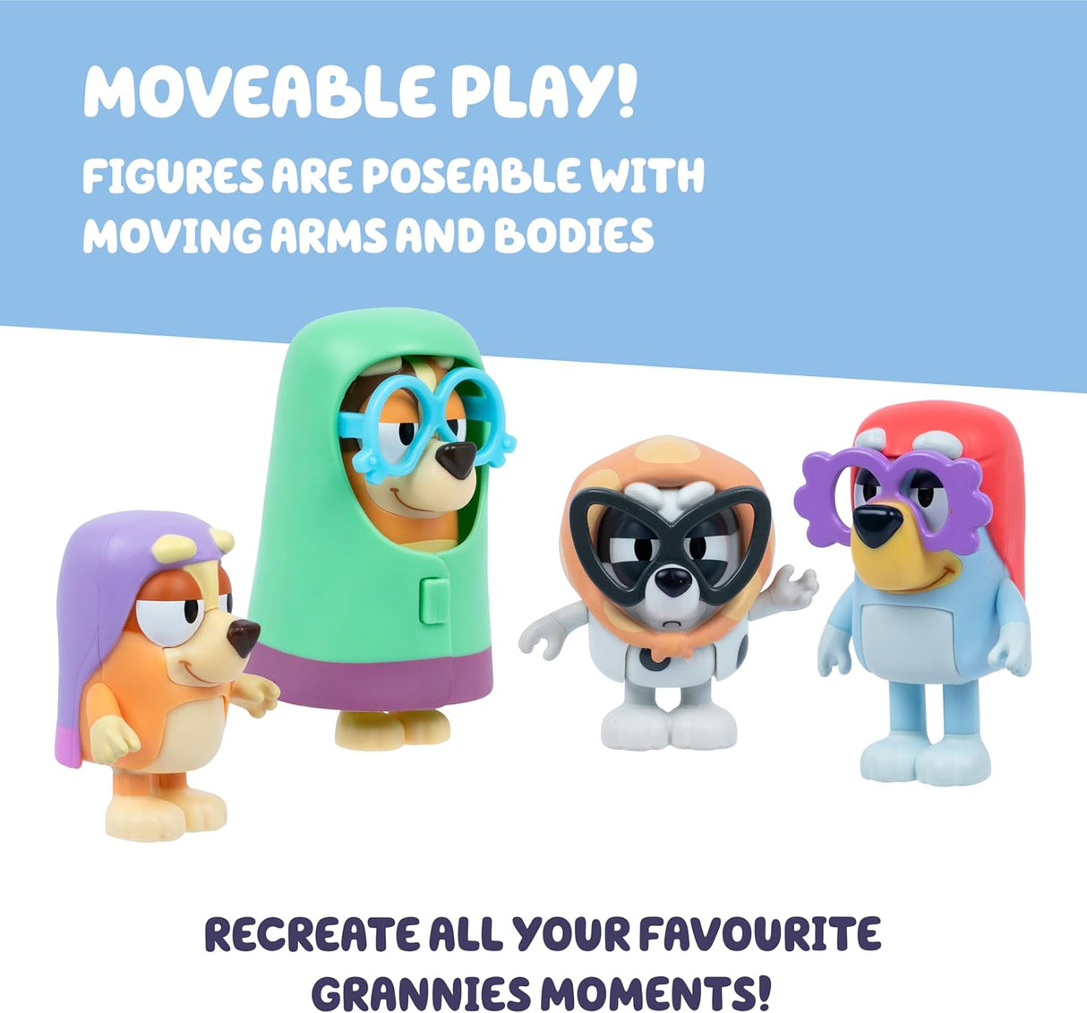 Bluey Figure 4 Pack - Here Come The Grannies