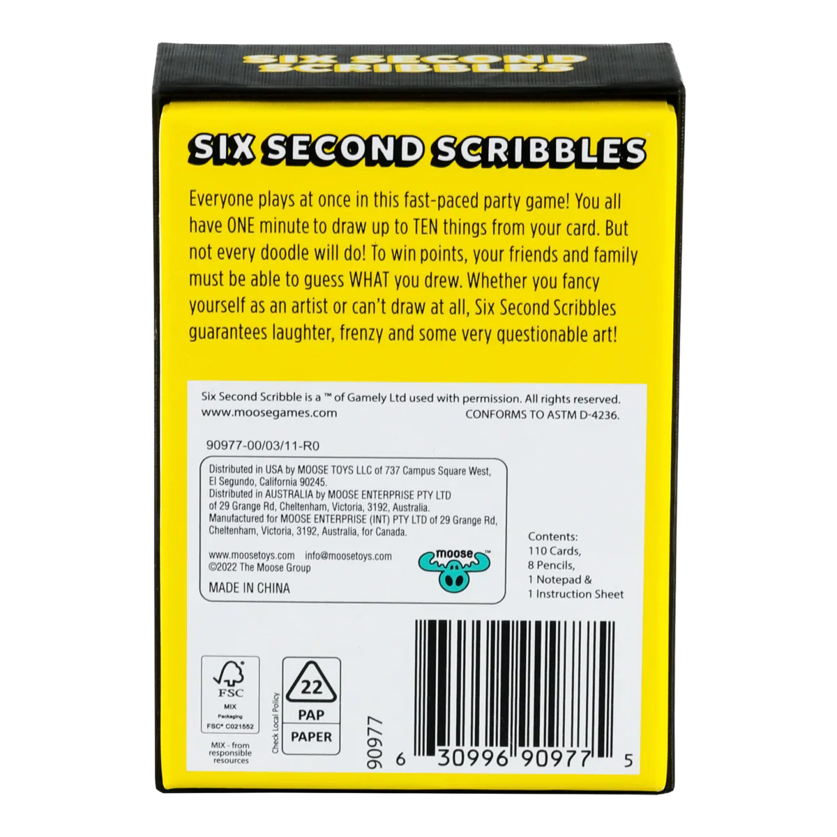 Six Second Scribbles Card Game