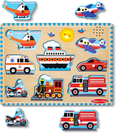 Melissa & Doug: Vehicles Sound Puzzle  8 Pieces