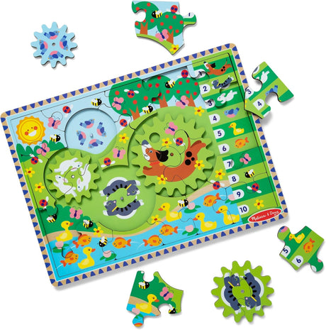 Melissa & Doug: Wooden Animal Chase Gear Puzzle