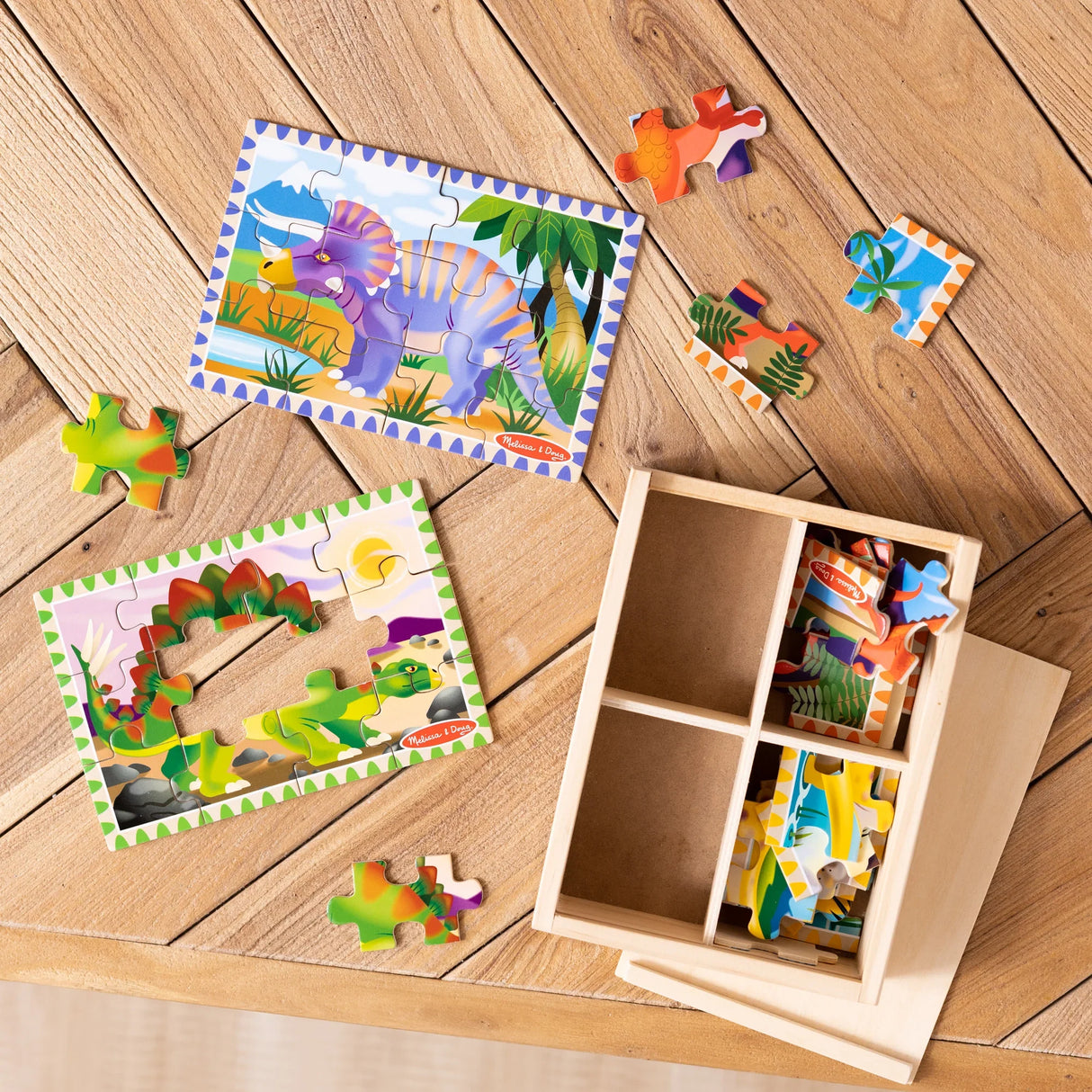 Melissa & Doug: Dinosaurs Puzzles in a Box