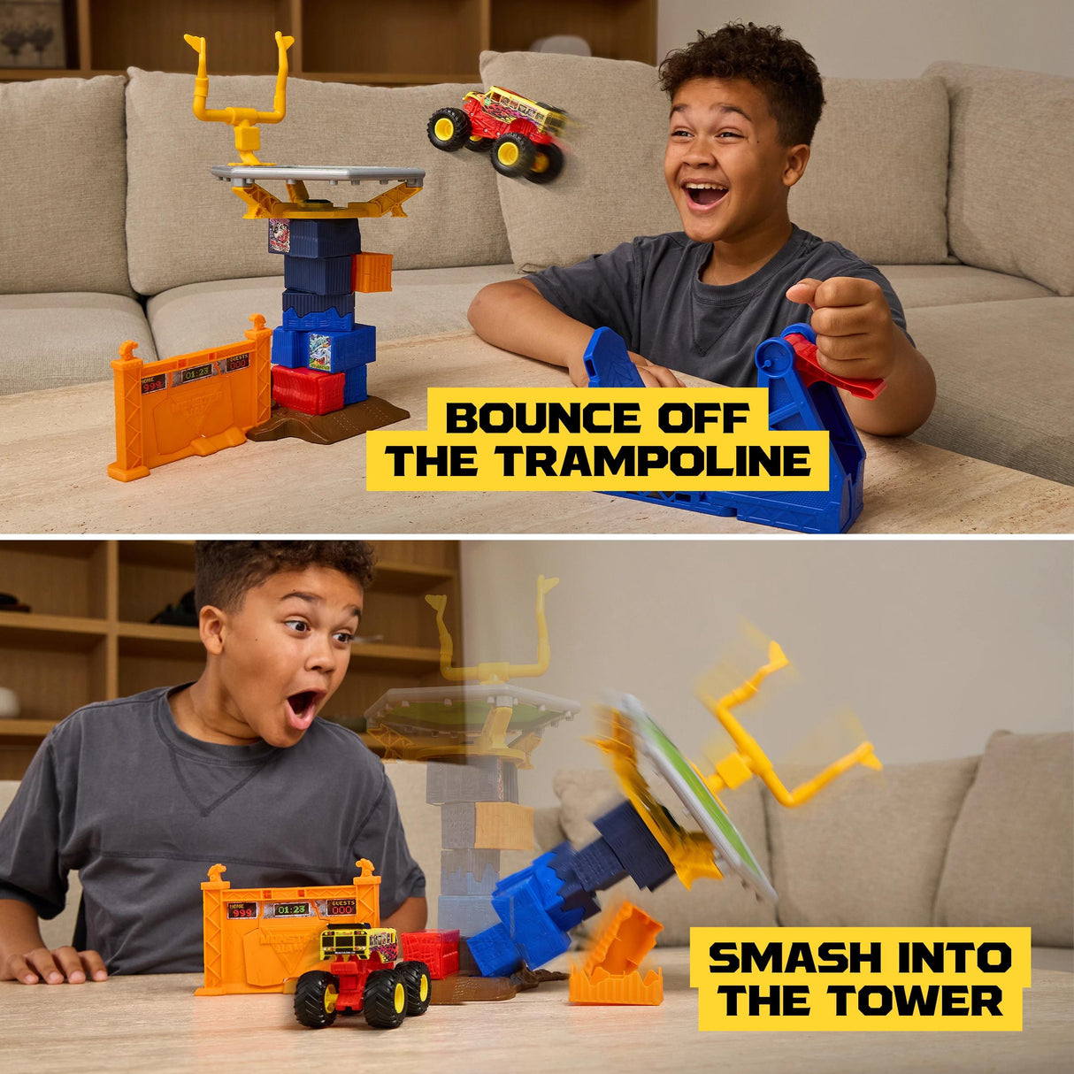Monster Jam Smash & Bash 1:64 Scale - Classroom Crushers & Crash Course Playset
