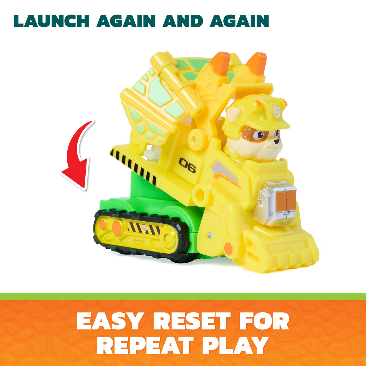 Paw Patrol: The Dino Movie - Jump Shift Racers Rubble