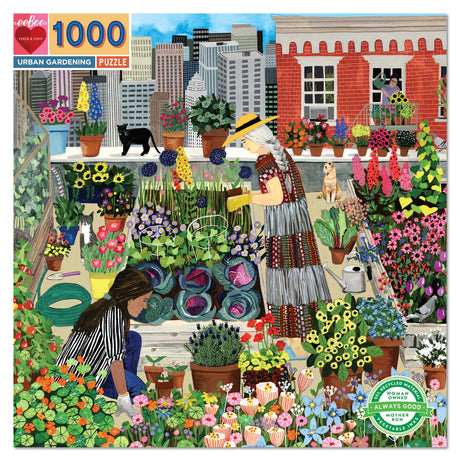 eeBoo: 1000pc Square Puzzle - Urban Gardening