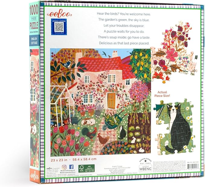 eeBoo: 1000pc Square Puzzle - English Cottage