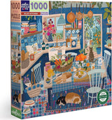 eeBoo: 1000pc Square Puzzle - Blue Kitchen