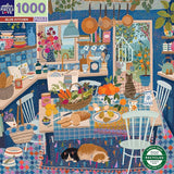eeBoo: 1000pc Square Puzzle - Blue Kitchen