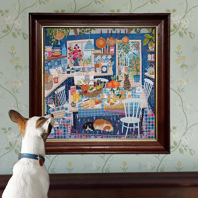 eeBoo: 1000pc Square Puzzle - Blue Kitchen